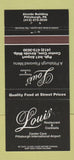 Matchbook Cover - Louis' Restaurant Pittsburgh PA 30 Strike