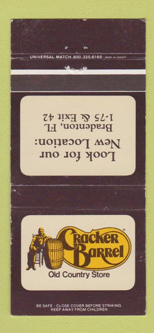 Matchbook Cover - Cracker Barrel Restaurant Bradenton FL WEAR 30 Strike