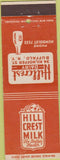 Matchbook Cover - Hillcrest Dairy Milk Buffalo NY