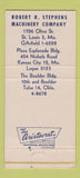 Matchbook Cover - Robert Stephens Machinery Machine Tool ST Louis MO 30 Strike
