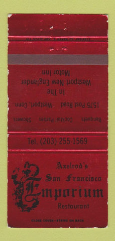 Matchbook Cover - Axelrod's San Francisco Emporium Westport CT WORN 30 Strike