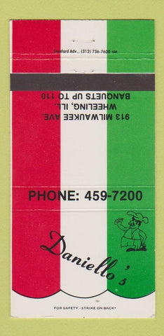 Matchbook Cover - Daniello's Restaurant Wheeling IL Italian 30 Strike