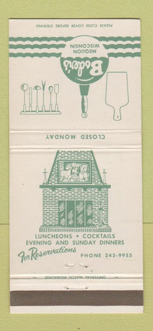 Matchbook Cover - Boder's Restaurant Mequon WI 30 Strike