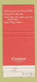 Matchbook Cover - La Boheme Restaurant Falls Church VA 30 Strike