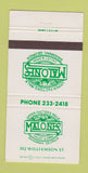 Matchbook Cover - Malone's Galley and Grog Savannah GA 30 Strike