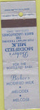 Matchbook Cover - Baker's Modified Milk Cleveland OH
