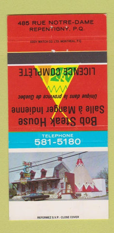 Matchbook Cover - Bob Steak House Repentigny QC 30 Strike