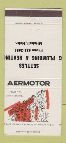 Matchbook Cover Aermontor Settles Plumbing Heating Mitchell NE MISCUT 30 Strike