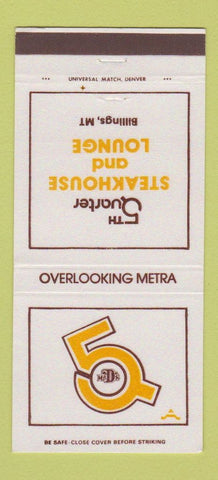 Matchbook Cover - 5th Quarter Steak House Billings MT 30 Strike
