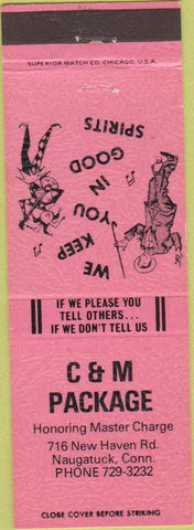 Matchbook Cover - C and M Liquor Store Naugatuck CT