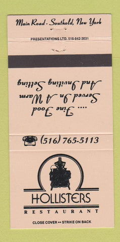 Matchbook Cover - Hollister Restaurant Southold NY 30 Strike