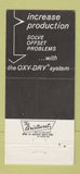 Matchbook Cover - Oxy Dry Corp Chicago New York City San Francisco 30 Strike