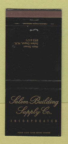 Matchbook Cover - Salem Building Supply Salem Depot NH WEAR 30 Strike