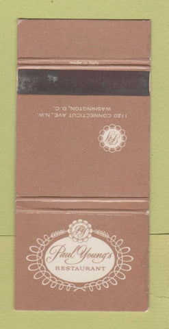 Matchbook Cover - Paul Young's Restaurant Washington DC 30 Strike