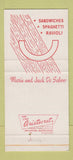 Matchbook Cover - Jack's or Better Cudahy WI 30 Strike