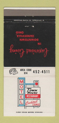Matchbook Cover - Town House Motel Zanesville OH 30 Strike