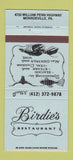 Matchbook Cover - Birdie's Restaurant Monroeville PA 30 Strike