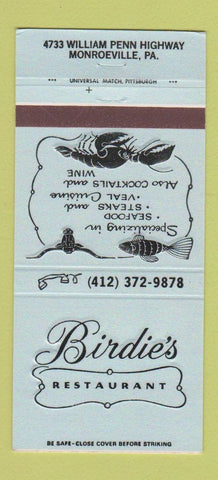 Matchbook Cover - Birdie's Restaurant Monroeville PA 30 Strike