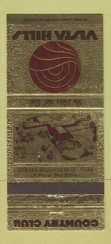 Matchbook Cover - Vista Hills Country Club El Paso TX 30 Strike