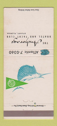Matchbook Cover - Anchorage Hotel Yacht Club Stuart FL WEAR 30 Strike