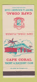 Matchbook Cover - Cape Coral Yacht and Racquet Club FL 30 Strike