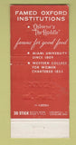 Matchbook Cover - Osborne's The Huddle Oxford OH WEAR 30 Stick