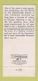 Matchbook Cover - Boulevard Room Conrad Hilton Hoel Chicago IL WEAR 30 Strike