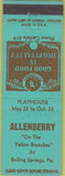 Matchbook Cover - Allenberry Boiling Springs PA