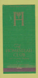 Matchbook Cover - Homestead Club Hot Springs VA 30 Strike