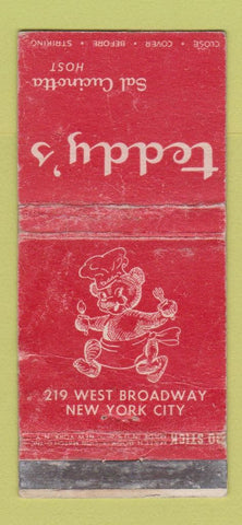 Matchbook Cover - Teddy's New York City POOR 30 Stick