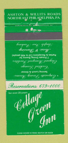 Matchbook Cover - Cottage Green Inn Philadelphia PA WEAR 30 Strike