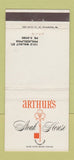 Matchbook Cover - Arthur's Steak House Philadelphia PA 30 Strike