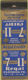Matchbook Cover - 7-11 Regal Clothing Dice WEAR