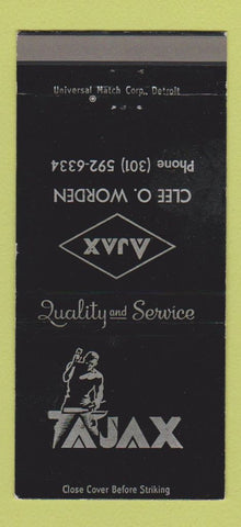 Matchbook Cover - Ajax Clee Worden Forging Tool WEAR 30 Strike