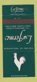 Matchbook Cover - La Ferme Restaurant Chevy Chase MD rooster WEAR 30 Strike