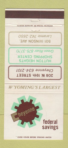 Matchbook Cover - Cheyenne Federal Savings WY 30 Strike