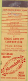 Matchbook Cover - Avondale Milk Ice Cream PA Allentown Bethlehem Easton Reading