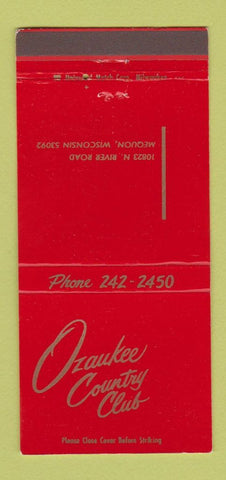 Matchbook Cover - Ozaukee Country Club Mequon WI 30 Strike