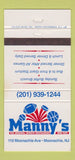 Matchbook Cover - Manny's Restaurant Sports Bar Moonachie NJ 30 Strike