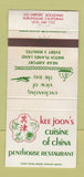 Matchbook Cover - Kee Joon's Chinese Restaurant Burlingame CA WEAR 30 Strike