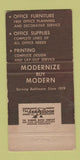 Matchbook Cover - Modern Stationery Company Baltimore MD Brown Morse 30 Strike