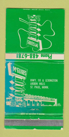 Matchbook Cover - McGuire's Restaurant St Paul MN 30 Strike