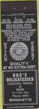 Matchbook Cover - Doc's Deli Marquette milk