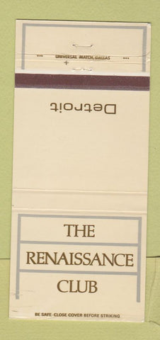 Matchbook Cover - Renaissance Club Detroit MI 30 Strike