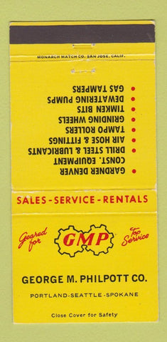 Matchbook Cover - George Philpott Portland OR Seattle Spokane WA GMP 30 Strike