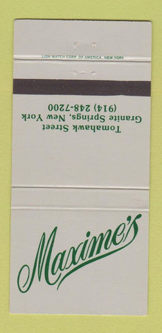 Matchbook Cover - Maxime's Granite Springs NY 30 Strike