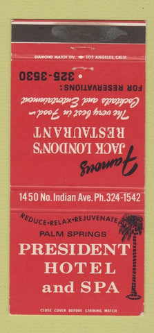 Matchbook Cover - President Hotel Spa Palm Springs CA 30 Strike