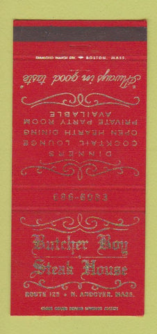Matchbook Cover - Butcher Boy Steak House North Andover MA 30 Strike