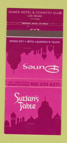 Matchbook Cover - Dunes Hotel Casino Las Vegas NV Sultan's Table 30 Strike