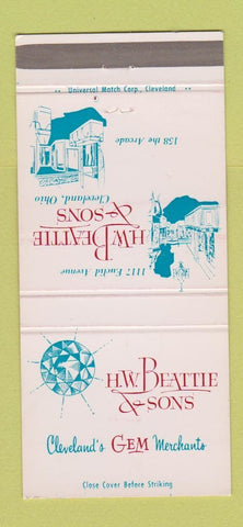 Matchbook Cover - HW Beattie and Sons Gems Cleveland OH 30 Strike